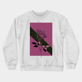 Minimalistic Pink and Black Rose Print |  Positivity Crewneck Sweatshirt